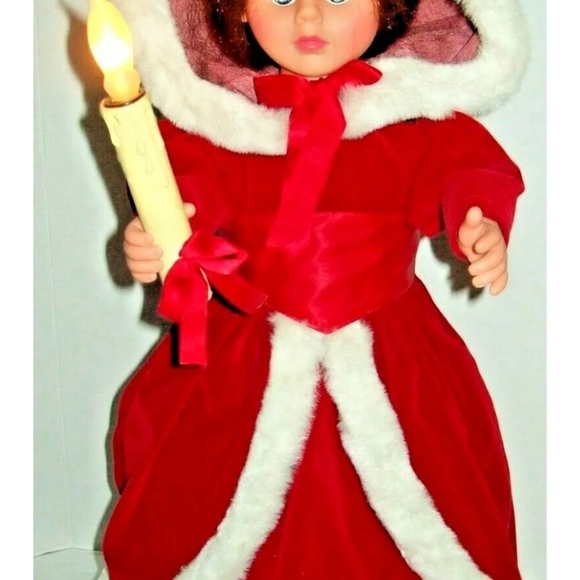 VTG  RENNOC ANIMATED LITTLE PEOPLE CHRISTMAS GIRL CAROLER DOLL SANTAS BEST - Picture 5 of 5
